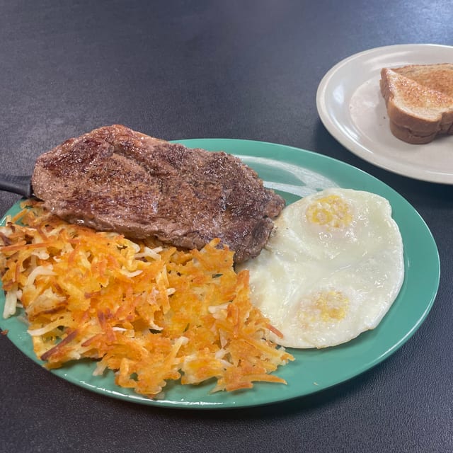 Eggs & Ribeye Steak.
