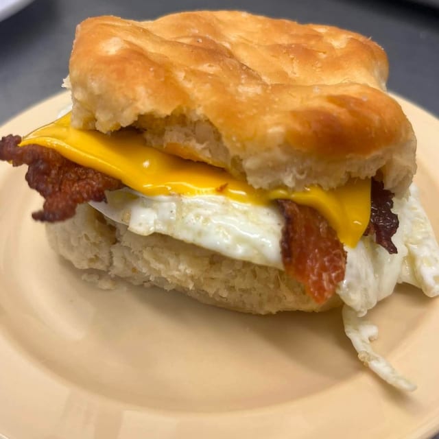 Biscuit with Sausage, Bacon or Ham.